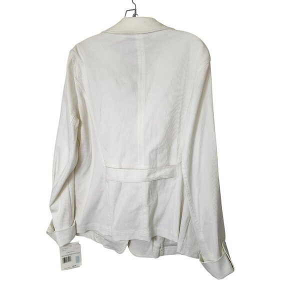 Liz Claiborne Woman 14W Blazer NWT | White Cotton-Stretch | Utility Pockets - Picture 8 of 10